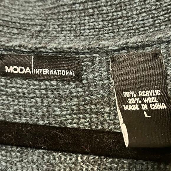 Moda Green Wool Blend Dress Size Large - Picture 6 of 7